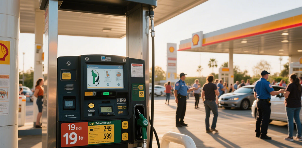 Outdoor sunlight readable screen fuel dispenser application case