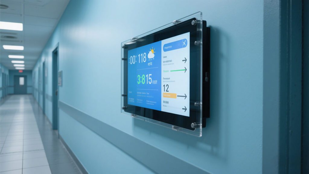 Vandal-resistant digital display solution for psychiatric hospitals